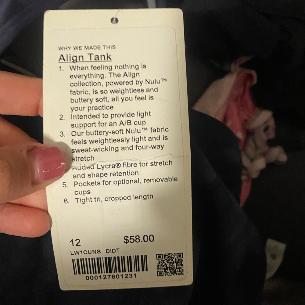 BNWT align blue diamond dye crop sz 12
